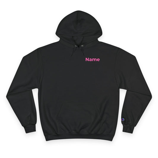 Champion Hoodie - Custom Name Retro Logo Hoodie (Pink)