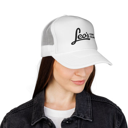 Leo's Coney Island Embroidered Trucker Cap — Retro Beach Baseball Hat