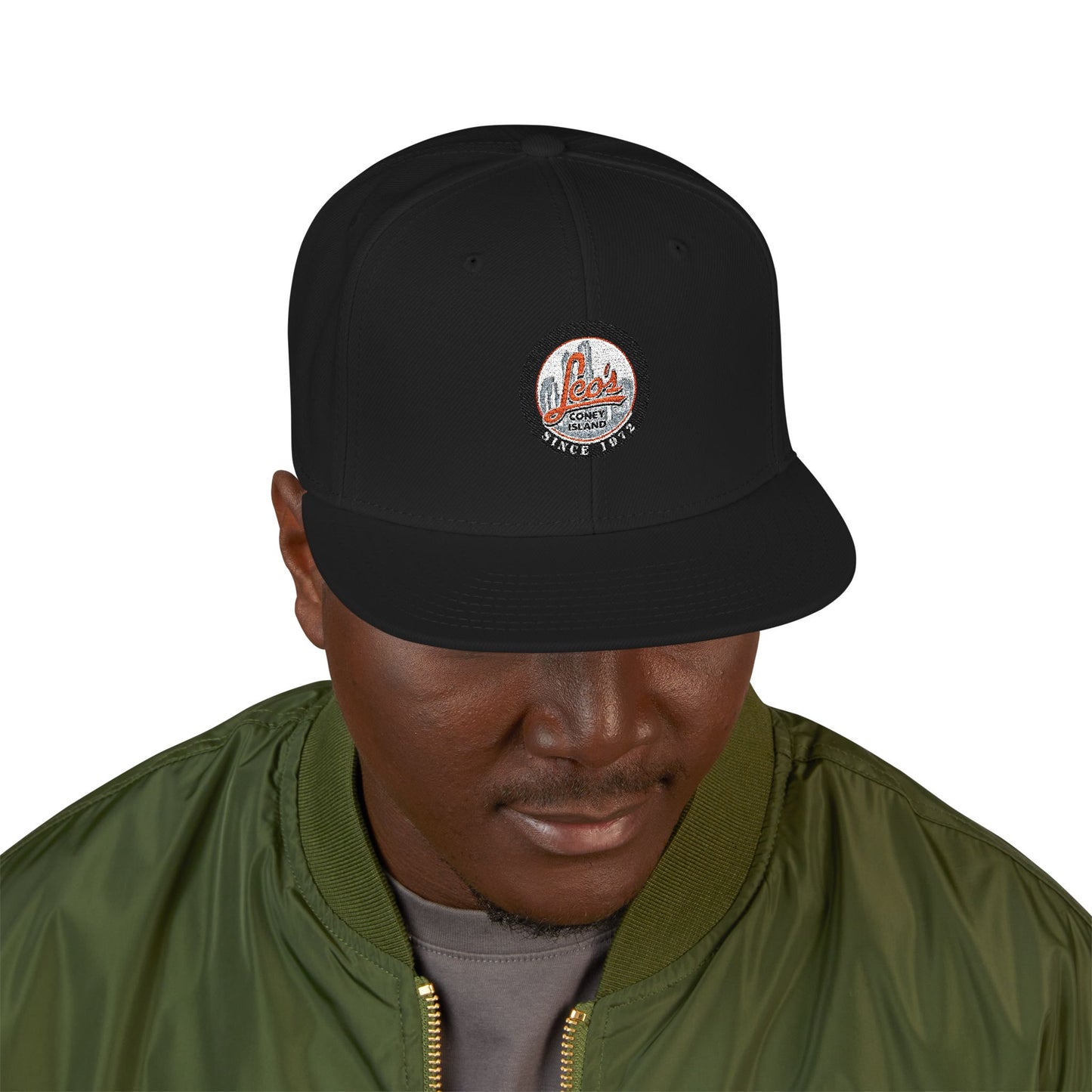 Leo’s Coney Island Snapback Hat | Embroidered Logo Cap
