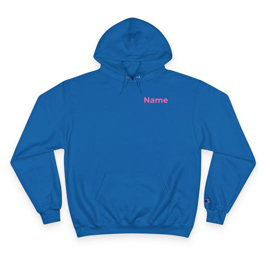 Champion Hoodie - Custom Name Retro Logo Hoodie (Pink)