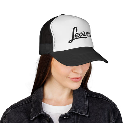 Leo's Coney Island Embroidered Trucker Cap — Retro Beach Baseball Hat