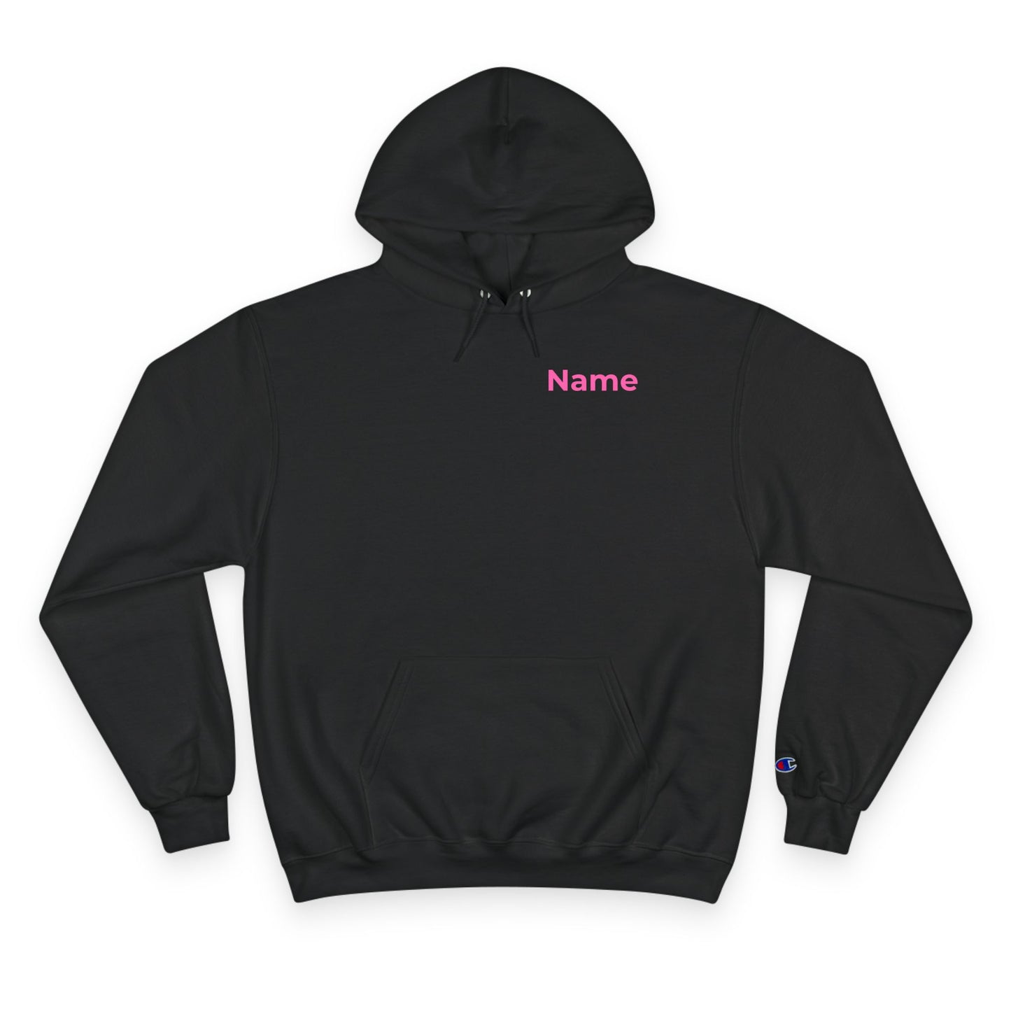 Champion Hoodie - Custom Name Retro Logo Hoodie (Pink)