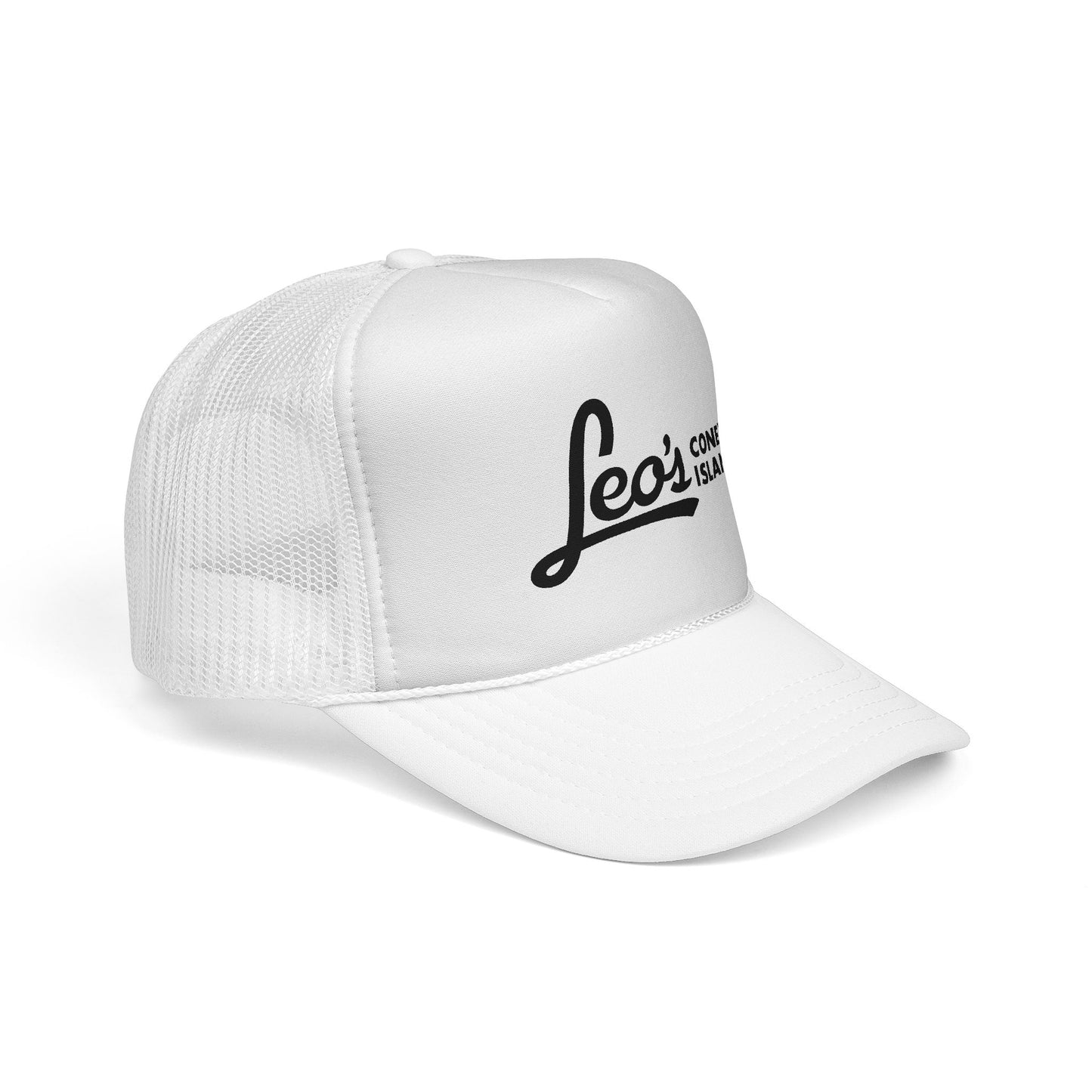 Leo's Coney Island Embroidered Trucker Cap — Retro Beach Baseball Hat